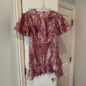 Tularosa Pink and Purple Ruffled cocktail Dress